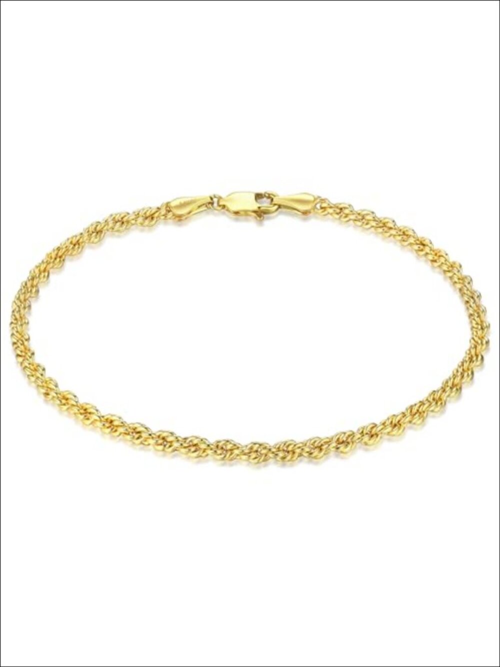 14K Gold Filled Rope Chain Bracelet Stackable Waterproof Non-Tarnish